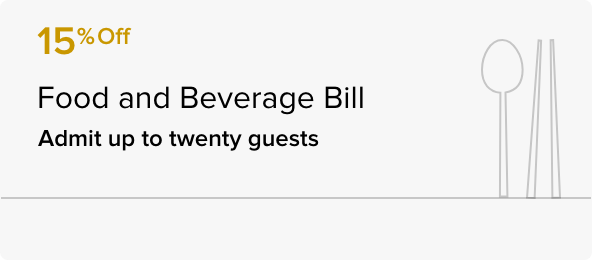 15% Off Food and Beverage Bill